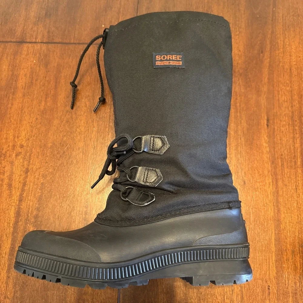 Vintage Sorel Kaufman Canada Winter Boots Mens 10 Black Pac Boots Felt‎ Lined